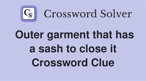 outer garment crossword clue